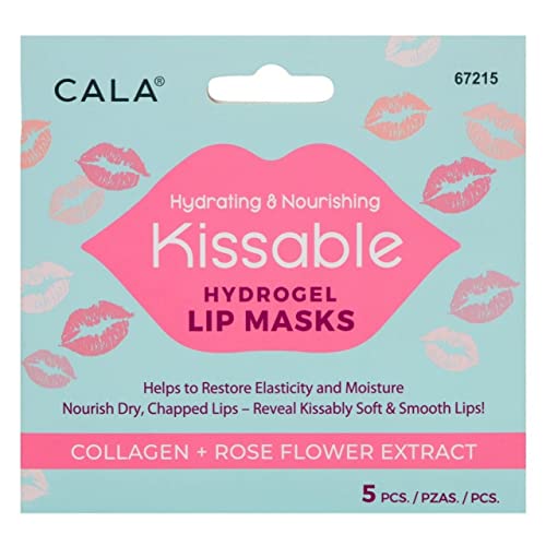 Овлажняващи и хранителни Гидрогелевые маска за устни Cala с колаген и екстракт от розов цвят, подходящ за целувка, 5 бр.