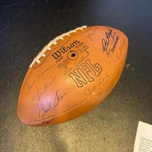 1975 Екипът на Грийн Бей Пэкерс Подписа договор с Wilson NFL Football Game Барт Starr JSA COA - Футболни топки