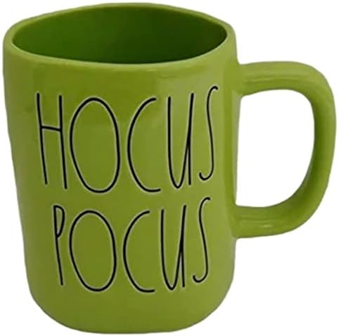 Чашата за кафе Rae Dunn HOCUS POCUS Хелоуин Mug - напълно зелена керамика