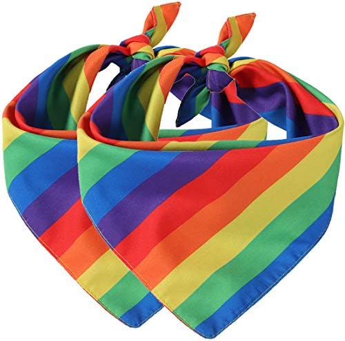 LATFZ 1/2 Опаковка Преливащи Кърпи за Кучета, Ден на ЛГБТ-Прайда, с Преливащи се цветове шарена кърпа, Шал,