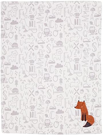 Детско Флисовое Одеяло Originals Animal Alphabet Сив Цвят с аппликацией под формата на Бели Лисици Преди лягане