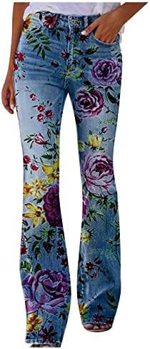 Дамски Панталон с цветя модел ZLOVHE,Дамски Панталони с широки Штанинами,Дамски Панталони-карго, Панталони за