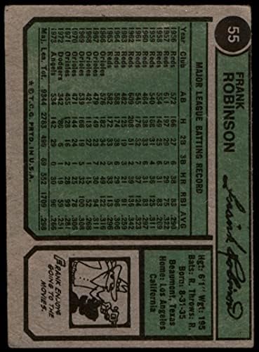 1974 Topps 55 Франк Робинсън Ангелите Лос Анджелис (Бейзболна картичка) ЛОШ ангели