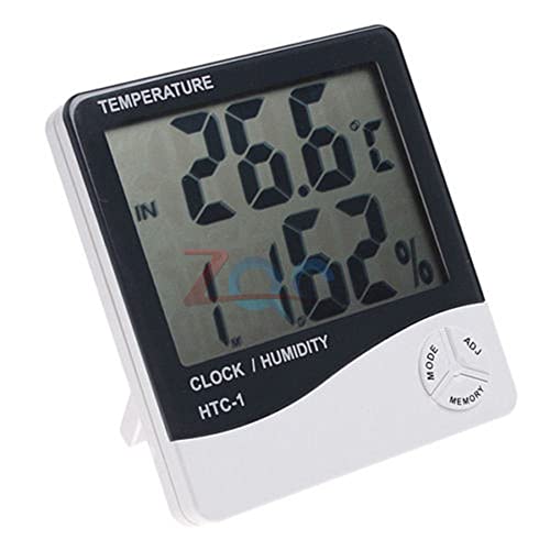 за HTC-1 Стая, LCD дисплей Електронен Измерител на Температура и Влажност на въздуха Цифров Термометър, Влагомер метеорологичната станция Будилник