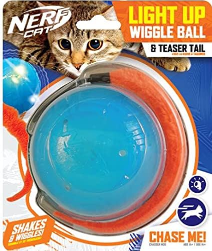 Шевелящийся led Топка Nerf Cat 3,5 инча с Опашка - Синьо / Оранжеви
