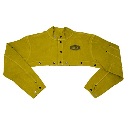 Ръкав пелерина-пелерини от телешка кожа IRONCAT 7000 за заваряване - златисто-жълто, яке-наметало X-Large Size
