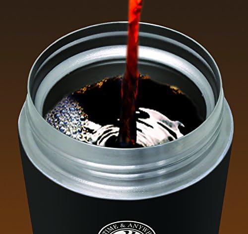 Преносим чаша Asvel с вакуумна изолация, 12,5 течни унции (370 мл), черен