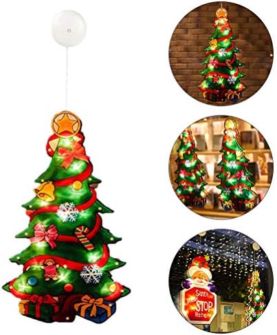 SOLUSTRE 1бр Коледен Шкаф, Стъклена Издънка Лампа LED Коледно Дърво Дизайн на Светлина