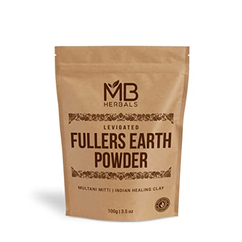 MB Herbals Pure Прах Fullers Earth Powder 100 г | 3,5 грама | Глина За лице Multani Mitti, Бентонитовая