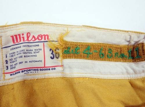 1963 Канзас Сити Атлетикс Джери Лампа #11 Използвани в играта Жълти Панталони DP26408 - Използваните В играта панталони MLB