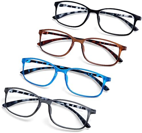 Компютърни очила за четене AQWANO със син Светлинен блок - Удобна Лека Гъвкава Дограма TR90 СЪС защита от ултравиолетови