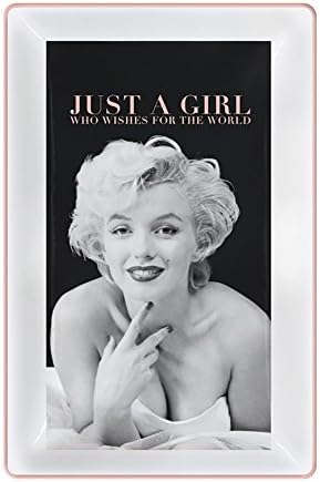 Керамичен Поднос за украшения Vandor Marilyn Monroe Just a Girl, 5 x 7 x 0,5 инча, Многоцветен (70045), Бял