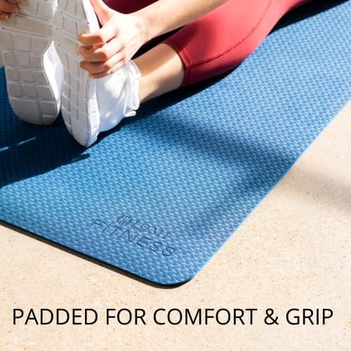 Килимче за йога Ивайла Fitness премиум-клас, нескользящий TPE материал за допълнително сцепление, с допълнителна подплата, за спорт и фитнес, Отличен за практикуване на