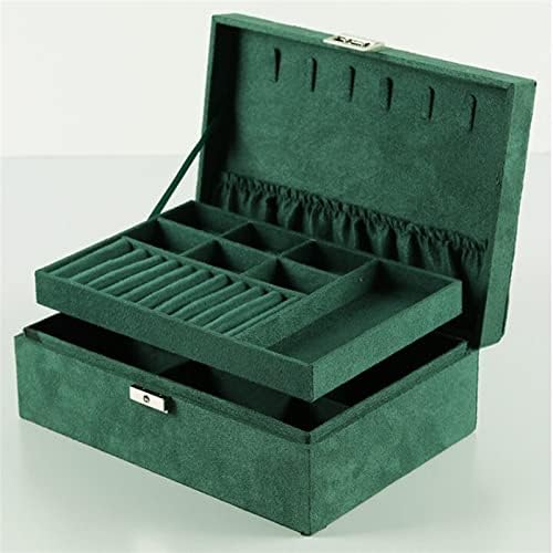HIKOTA Green Кутия-Органайзер за Бижута, Дамски Часовници с Голям Капацитет, Колиета, Обеци, Пръстени, Многослоен Калъф за Съхранение, 1 бр. (Цвят: еднослоен B03)