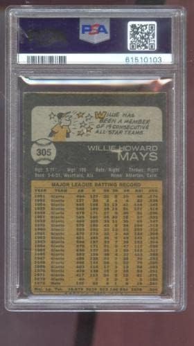 1973 Topps 305 от Уили Мейс PSA 3 (MC) Бейзболна картичка MLB Ню Йорк Метс - Бейзболни картички с надпис
