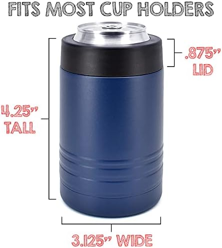 Стоки за дома си с чиста вода - Охладител за напитки от неръждаема стомана с двойни стени и вакуум изолация на 12 унции - Тъмно синьо с прахово покритие - 6 опаковки