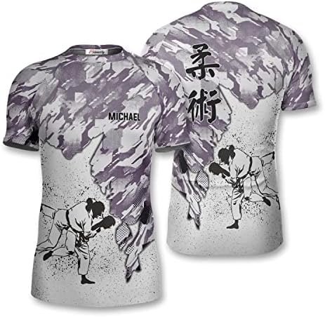 PRIMESTY BJJ Jiu Jitsu Обрив Guard - Изработена по поръчка Компресиране риза със защита от акне с къс ръкав