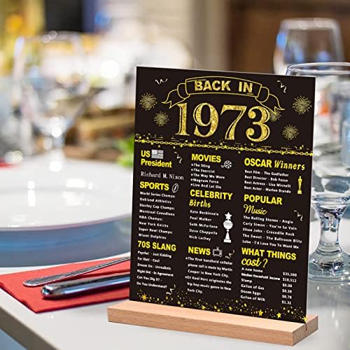 DARUNAXY, Черно Златен Подарък за 50-тия рожден ден на мъжете, Голям Двустранен Плакат 1973 г., Акрилна Табела