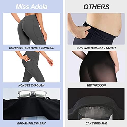 Панталони за йога Miss Adola с Джоб за Жени, V-Образен Кръст, Талия, Подтягивающие задните части, Контрол на