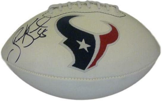 Брукс Рийд С Автограф /Подписан Футболна топка с Бяло Лого Houston Texans JSA 12834 - Футболни топки С Автографи
