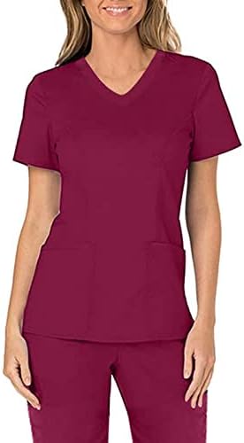 Тениска за Жени с равен брой гласове-боя, Къс Ръкав, по-Големи Размери, Реколтата, Блузи, Лятна, С Квадратни