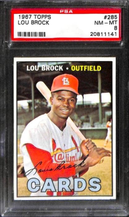 1967 Topps 285 Лу Брок (Копито) на Psa 8 20811141 - Бейзболни картички с надпис