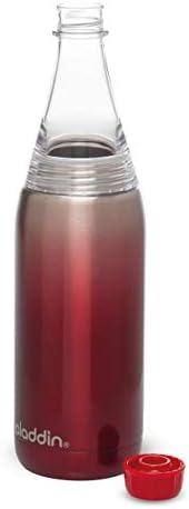 Бутилка за вода Аладин Открито Twist and Go С Вакуумна изолация от Неръждаема Стомана, Червено, 0,6 л