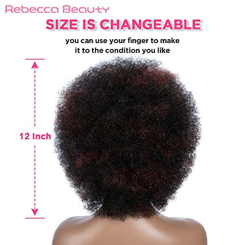 Ребека Beauty Афро-Перуки от Човешка Коса за черни жени, Кратък Афро-Къдрава перука, Натурален Черен Афро-Къдрава