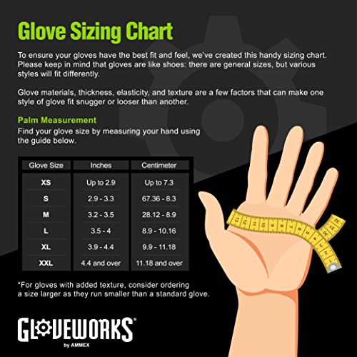 Промишлени ръкавици за еднократна употреба GLOVEWORKS HD Green от нитрил, 8 Mils, Без латекс с релефни диамантената