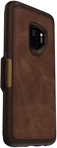 Калъф OtterBox Strada Серията за Samsung Galaxy S9 (Само) - Не е в търговията на дребно опаковки - за Еспресо (Тъмно кафяв / Изношенная кафява кожа)