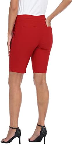 Дамски къси панталони-бермуди HDE Pull On Средна засаждане 10 см по вътрешния шев с джобове