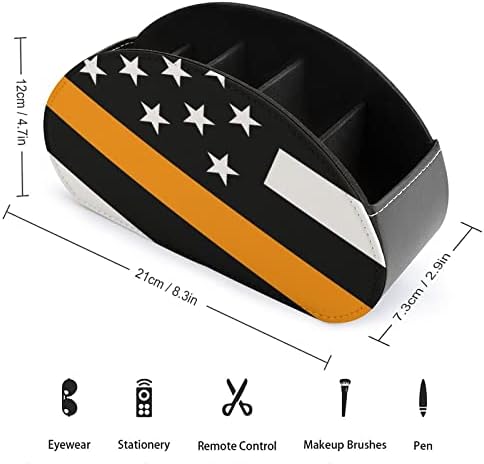Флаг на САЩ Тънка оранжева линия на Притежателя на дистанционното управление Кутия за писалки от изкуствена