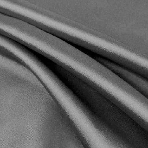 Сатен Плат Шармез от изкуствена Коприна Пейтън Сив цвят с Минимална разтегливост на Ярду - 10017