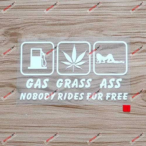 Бял 6 Газ Трева Задници Никой Не Пътува безплатно Забавен Стикер Върху Бронята на Колата Vinyl