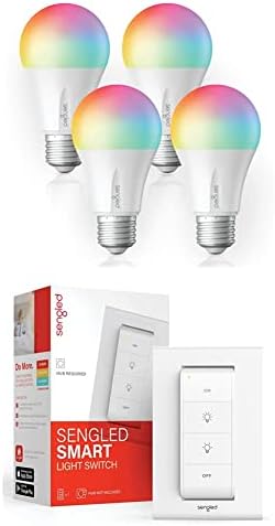 Led интелигентни електрически крушки Zigbee, работещи с Алекса Multicolor, 4 опаковки, комплект Zigbee Smart Switch, 1 опаковка