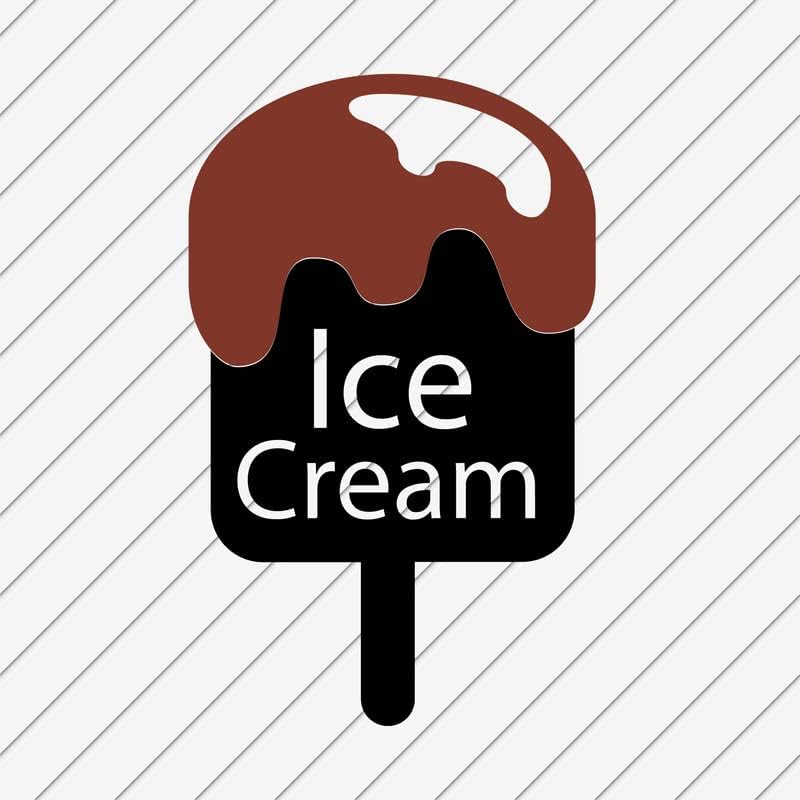 Стикери За Стена За Сладолед, Винил за Почистване и Залепване | Количка За Сладолед във формата на Конус, Шоколадова