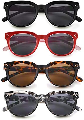 Eyekepper 4 опаковки Бифокальных Очила За четене, Дамски Стилни Бифокални Очила За четене, Прозрачни Лещи +