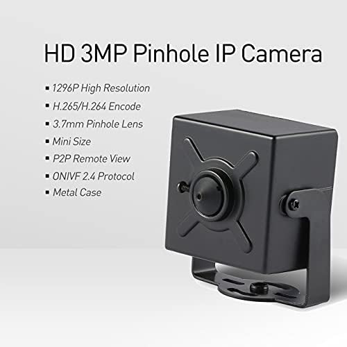 Мини IP камера за сигурност REVOTECH, HD, 3-Мегапикселова Малка Камера за помещения с дупка 3,7 мм P2P H. 265