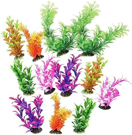 Saim 12 бр Набор от Пластмасови Растения с Различни Цветове Аквариумный Аквариум Jardin Имитация-Изкуствени