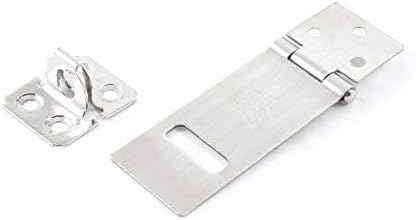 Обков за чекмеджета на шкафа X-DREE 3 Дълъг набор от скоби, за да се монтира ключалка от неръждаема стомана (Herrajes para cajones del gabinete 3' 'Juego de grapas de cerrojo против candado de acero неокисл