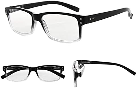 Очила за четене GUD 8 Двойки Леки Класически Правоъгълни Ридеров за Жени и Мъже +2.25