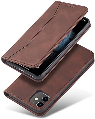 Чанта-портфейл UEEBAI за iPhone 11 с диагонал от 6,1 инча, калъф от изкуствена кожа премиум-клас, Ретро матов