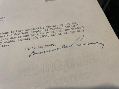 12/17 1954 Питсбърг Пратс Обяд Рика Подписано Писмо на Писателя бейзбол От Jsa - Бейзболни топки с автографи