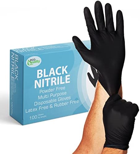 Високо качество на еднократна черни Нитриловые ръкавици - Тежкотоварни, Без прах, латекс, Нестерильные, Безопасни за хранителни продукти, Химически устойчиви, 4 Май