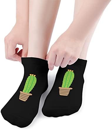 Cactus 5 Двойки Забавни Състезателни Чорапи на Щиколотках, Спортни Чорапи, Без Подплата за Мъже и Жени