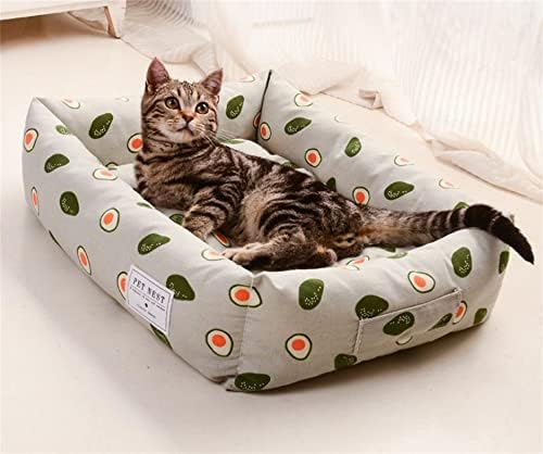 Правоъгълна легло с чекмедже за домашни любимци с принтом, Мек Творчески диван за кучета и котки, Ортопед и
