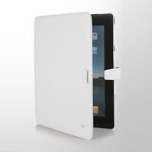 Кожен калъф Zenus за iPad 2, Луксозен Калъф От Естествена Въглеродна кожа, Бяла, Естествена Кожа Z318iP2