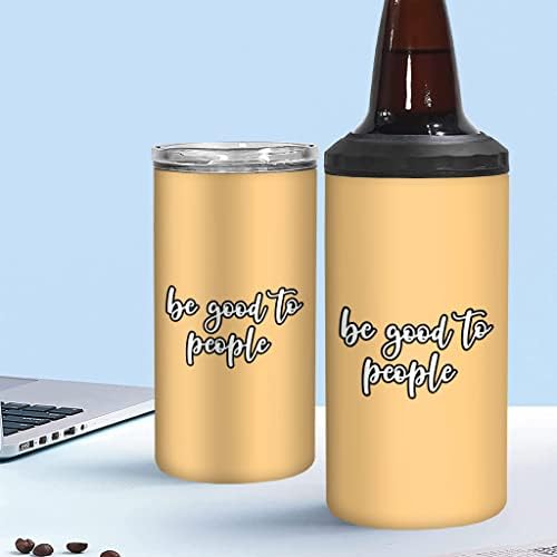 Бъдете добри към хората Изолиран Охладител за тънки кутии - Мотивационен Охладител за консерви - Готин дизайн