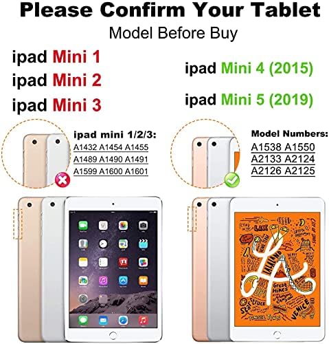 TSQ Калъф за iPad Mini 4/5 за Малки Момичета, Сладко Розово | Силикон устойчив на удари Защитен Калъф за iPad