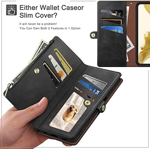 XcaseBar за Samsung Galaxy A13 5G Чанта-портфейл с цип 【Заключване RFID】 Титуляр за кредитни карти, флип-за